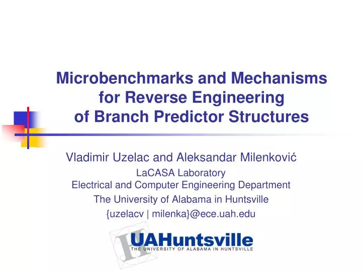 microbenchmarks and mechanisms for reverse engineering of branch predictor structures