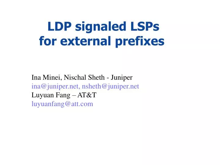 ldp signaled lsps for external prefixes
