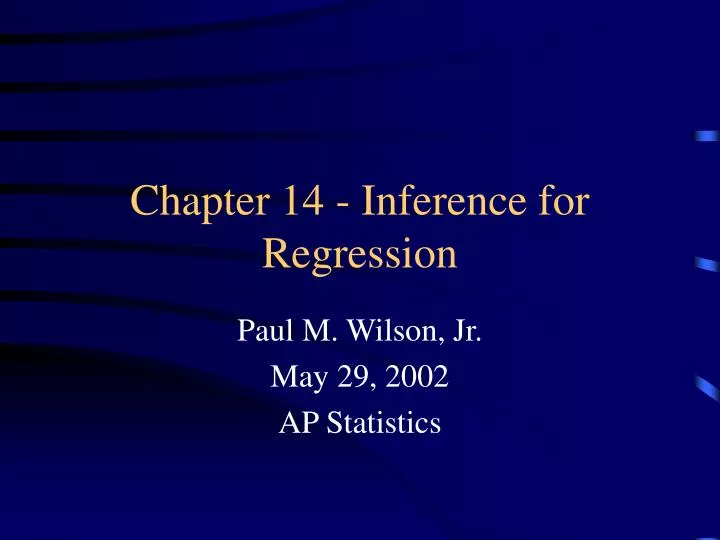 chapter 14 inference for regression
