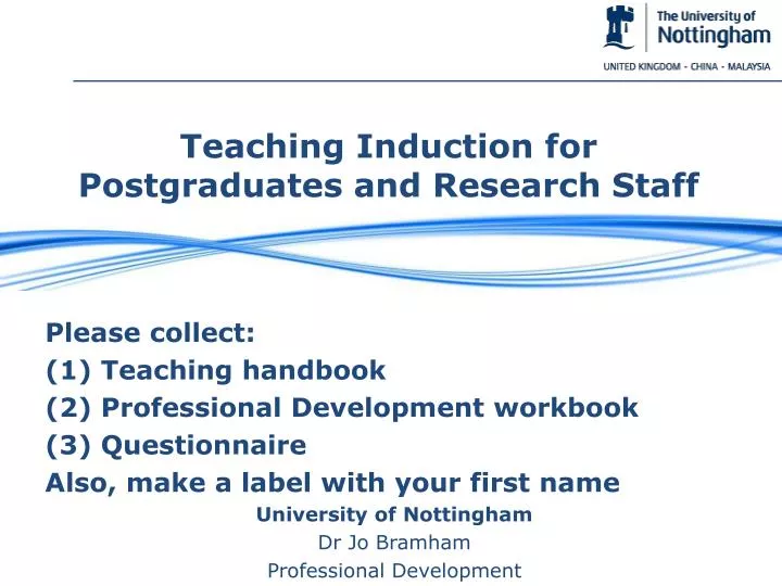 teaching induction for postgraduates and research staff