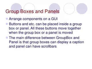 Group Boxes and Panels