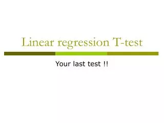 Linear regression T-test
