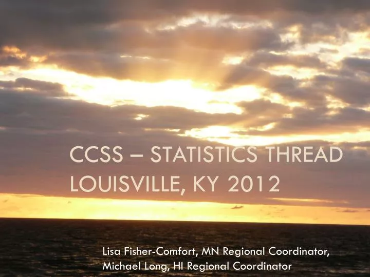 ccss statistics thread louisville ky 2012
