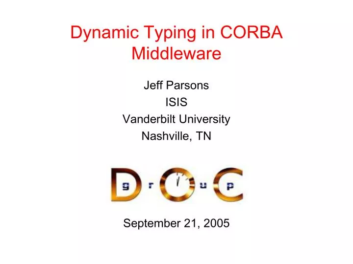 dynamic typing in corba middleware