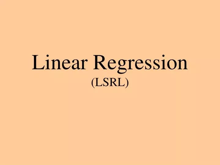 linear regression lsrl