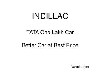 TATA One Lakh Car Better Car at Best Price