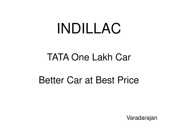 tata one lakh car better car at best price