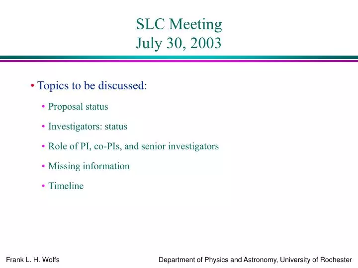 slc meeting july 30 2003