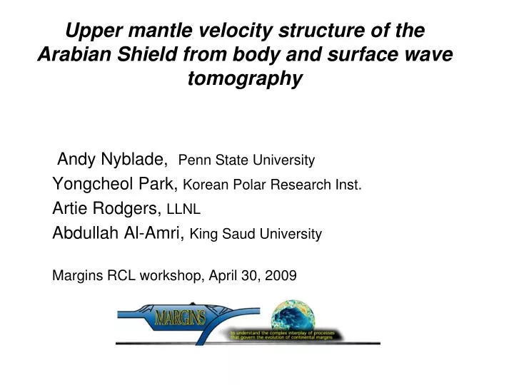 upper mantle velocity structure of the arabian shield from body and surface wave tomography