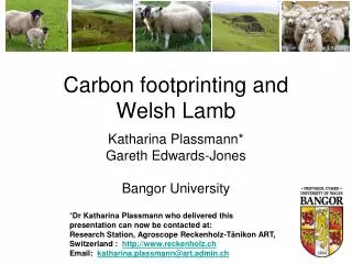 Carbon footprinting and Welsh Lamb