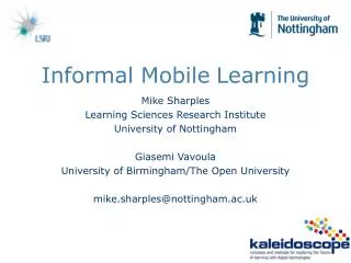 Informal Mobile Learning