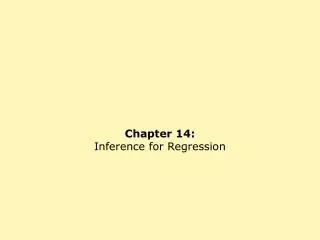 Chapter 14: Inference for Regression