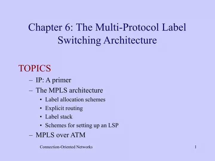chapter 6 the multi protocol label switching architecture