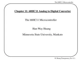 Chapter 11: 68HC11 Analog to Digital Converter