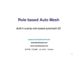 Role based Auto Mesh