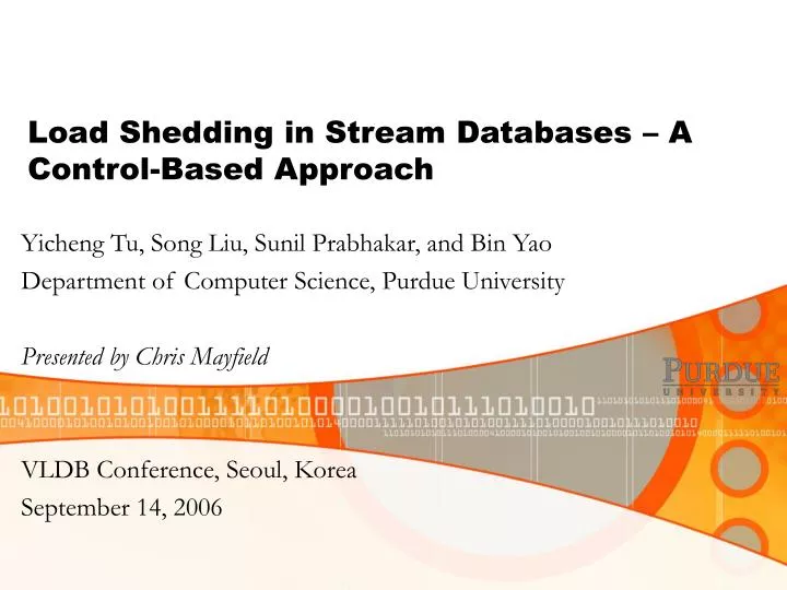 load shedding in stream databases a control based approach