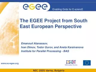 The EGEE Project from South East European Perspective
