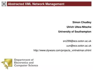 Abstracted XML Network Management
