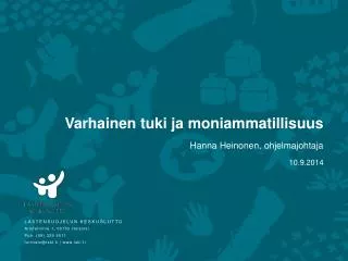 varhainen tuki ja moniammatillisuus