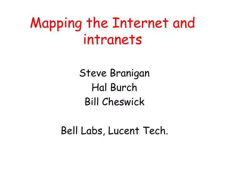 mapping the internet and intranets