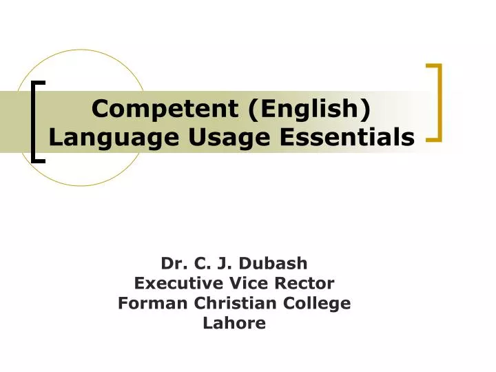 competent english language usage essentials