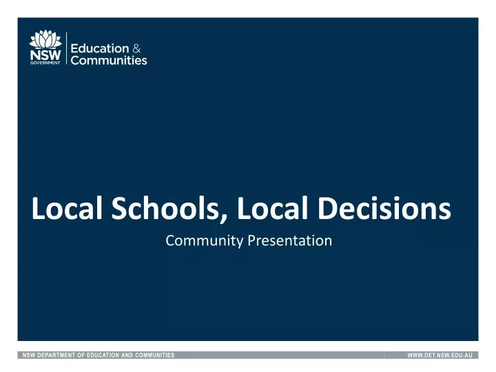 local schools local decisions