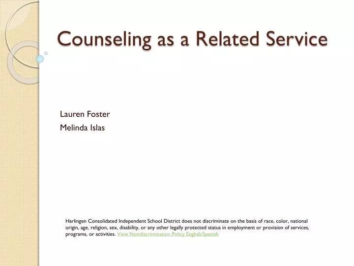 counseling as a related service