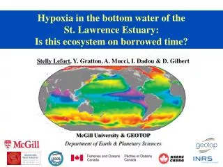 Hypoxia in the bottom water of the St. Lawrence Estuary: Is this ecosystem on borrowed time?