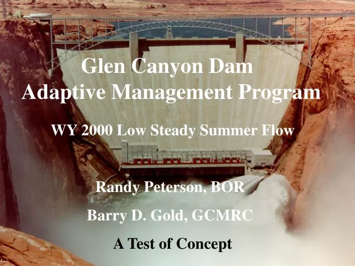 wy 2000 low steady summer flow randy peterson bor barry d gold gcmrc a test of concept