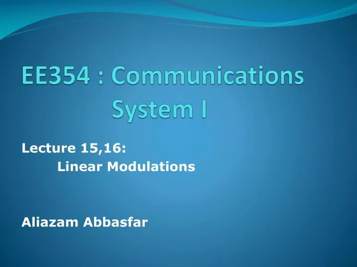 ee354 communications system i