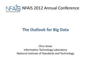 The Outlook for Big Data