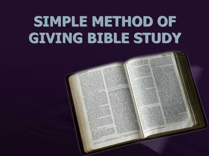 simple method of giving bible study