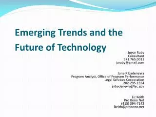 Emerging Trends and the Future of Technology