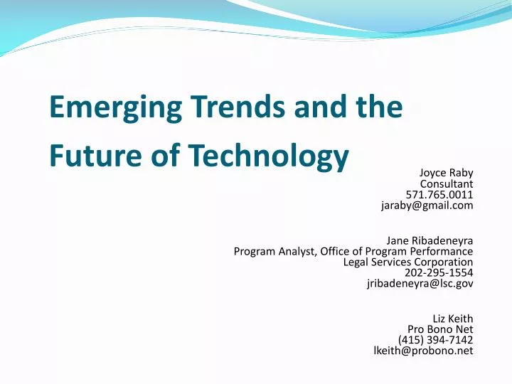 emerging trends and the future of technology