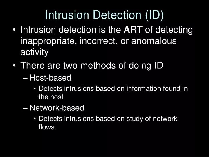 intrusion detection id