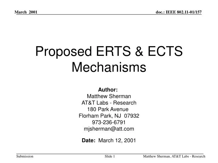 proposed erts ects mechanisms