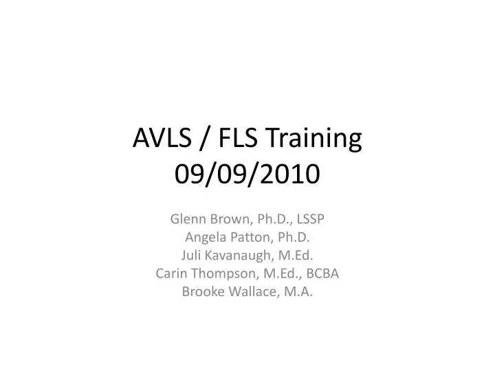 avls fls training 09 09 2010
