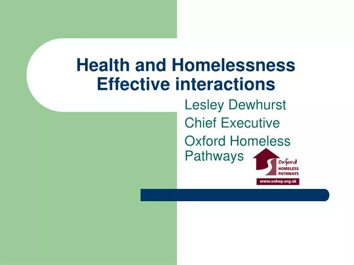 health and homelessness effective interactions
