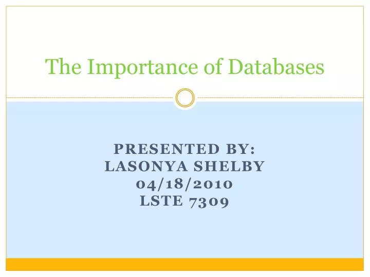 the importance of databases