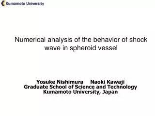 Numerical analysis of the behavior of shock wave in spheroid vessel