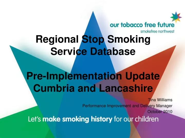 regional stop smoking service database pre implementation update cumbria and lancashire