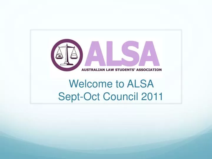 welcome to alsa sept oct council 2011