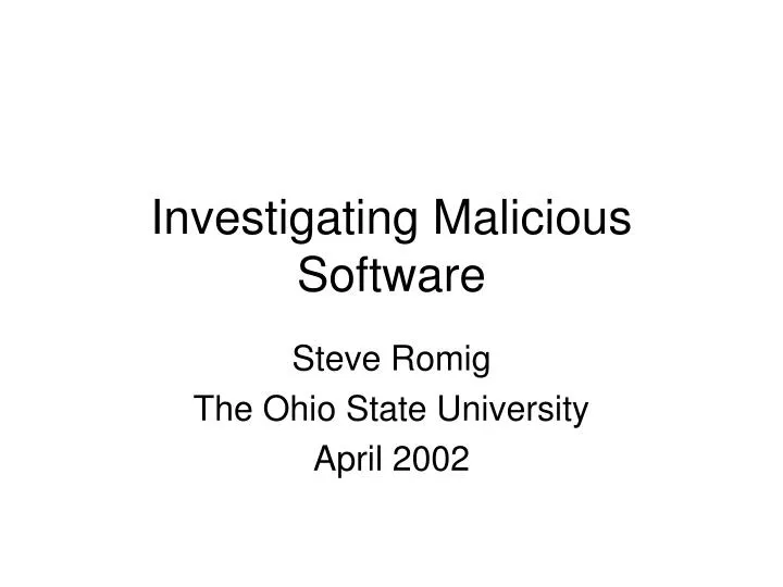 investigating malicious software