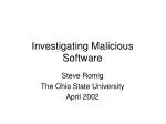 Investigating Malicious Software - slide 1