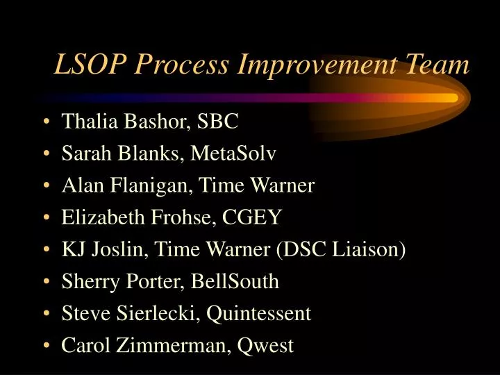 lsop process improvement team