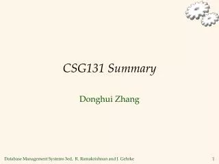 CSG131 Summary