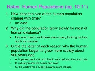 Notes: Human Populations (pg. 10-11)