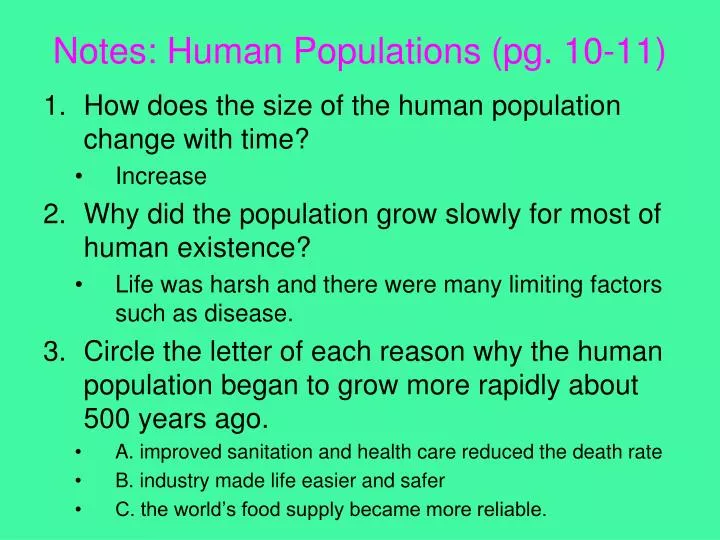 notes human populations pg 10 11