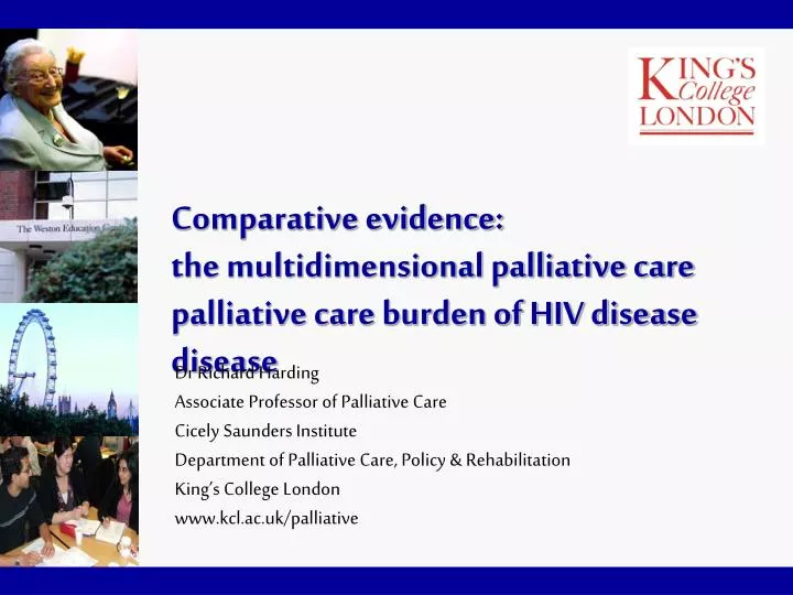 comparative evidence the multidimensional palliative care burden of hiv disease
