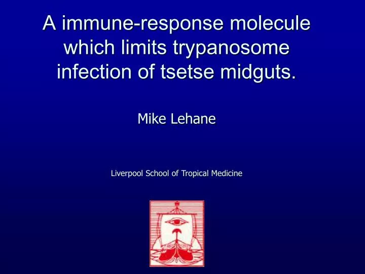 a immune response molecule which limits trypanosome infection of tsetse midguts